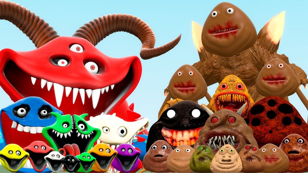 Все версии/виды Трёхглазого дьявольского голодного червя против монстров мести Пу Бу