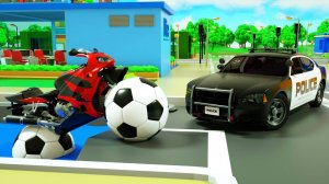 Учим цвета с помощью сменных колес для полицейского монстр-трака и полицейской машины для замены шин