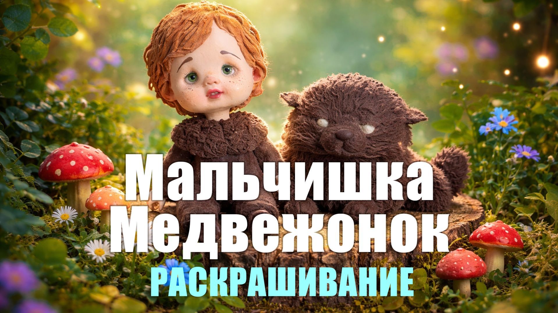 Авторская кукла Мальчишка-медвежонок. Этап раскрашивания