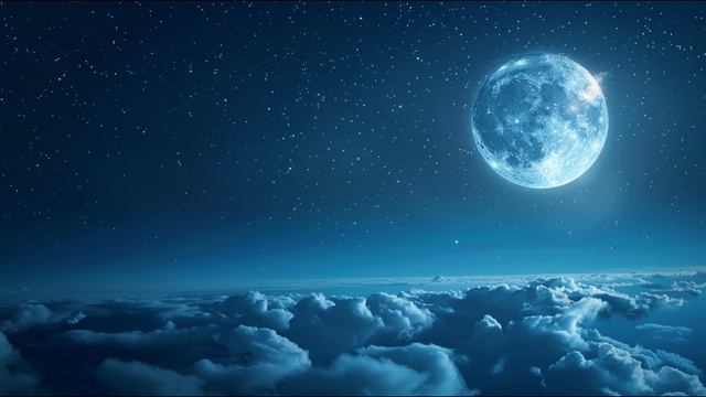 Спокойная ночь: луна и облака — розовый шум для глубокого сна