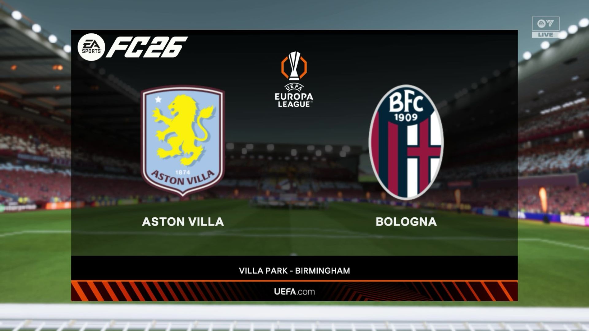 Астон Вилла - Болонья Лига Европы 1/4 Ответная игра 25/26 FC26