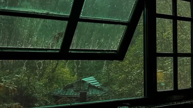 Дождь в лесу  Шум дождя для сна 1 час  Сильный дождь  глубокий сон  Дождь для расслабления