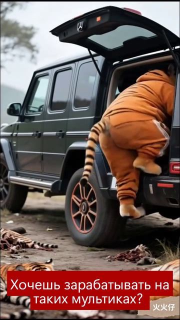 Рыжий Кот и Тигр🙀 #нейросети #мультики #рыжий кот