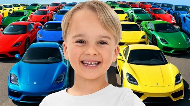 Дети играют в 50 машинок