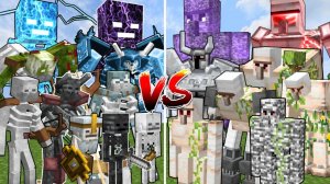 ВСЕ ФОРМЫ СКЕЛЕТОНОВ vs ВСЕХ ФОРМ ГОЛЕМОВ Minecraft Битва Мобов!