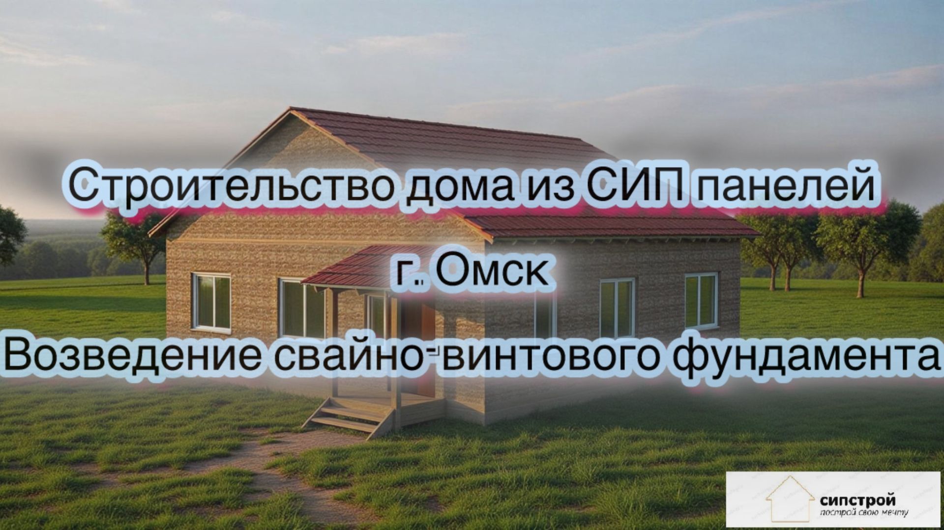 Возведение свайно-винтового фундамента под будущий дом из СИП панелей.