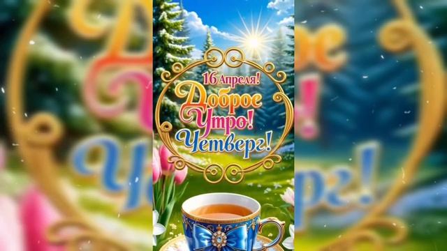 Апрельское доброе утро. Красивая музыкальная открытка.
