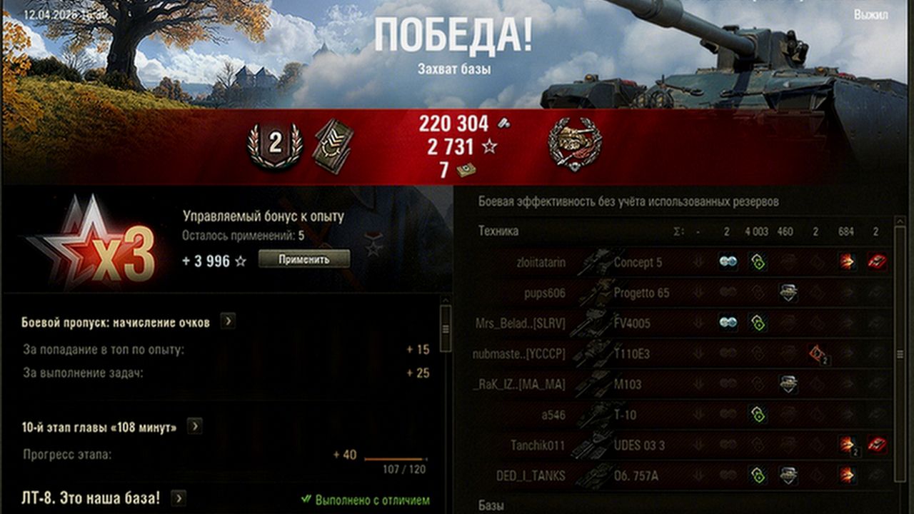 Char_Mle_75 Redshire 2026-04-13 путь к трём отметкам ещё катим
