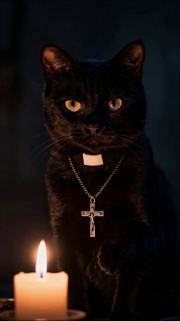 Черный кот священник: магия и тайна кот магия приключение