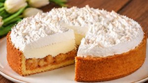 Яблочный пирог с воздушным кремом! Тает во рту, просто и очень вкусно!