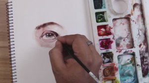 Рисуем глаза и нос акварелью