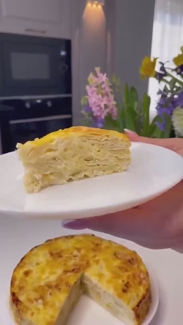 Слоёный пирог с курицей без муки и теста 🔥