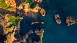 Lagos Portugal Ocean Therapy ｜ Algarve Coastal Cliffs & Sea Caves ｜ Deep House Chill for Your TV-