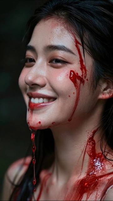 Смех через слезы: ужас в каждой капле ужасы кровь креатив