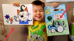 Раскрашиваем🎨 СИНЕГО ТРАКТОРА🚜 И КОМПОТА😻 ИЗ МУЛЬТИКА ТРИ КОТА 😻