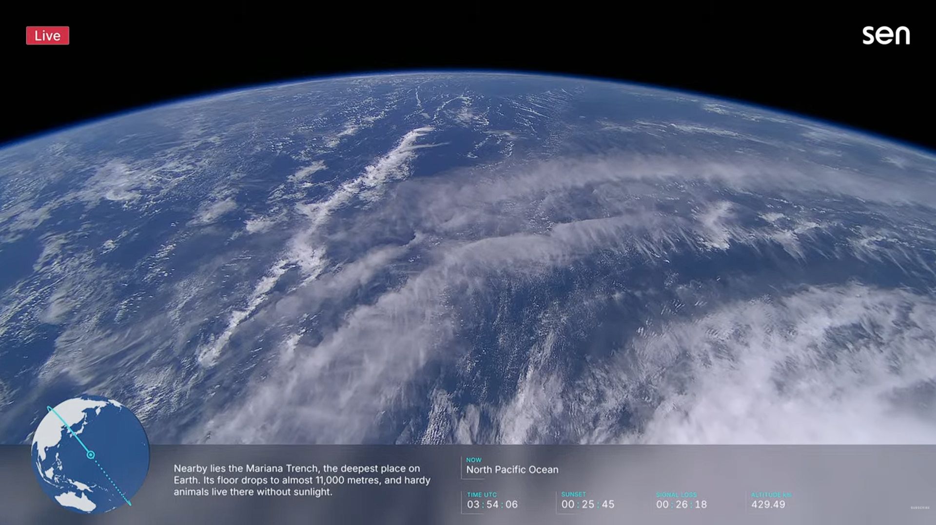 Живое 4K-видео Земли и космоса: круглосуточная трансляция Земли с помощью 4K-видеокамер Sen на МКС.