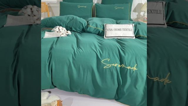 Комплект постельного белья Однотонный Сатин Изумрудная серенада