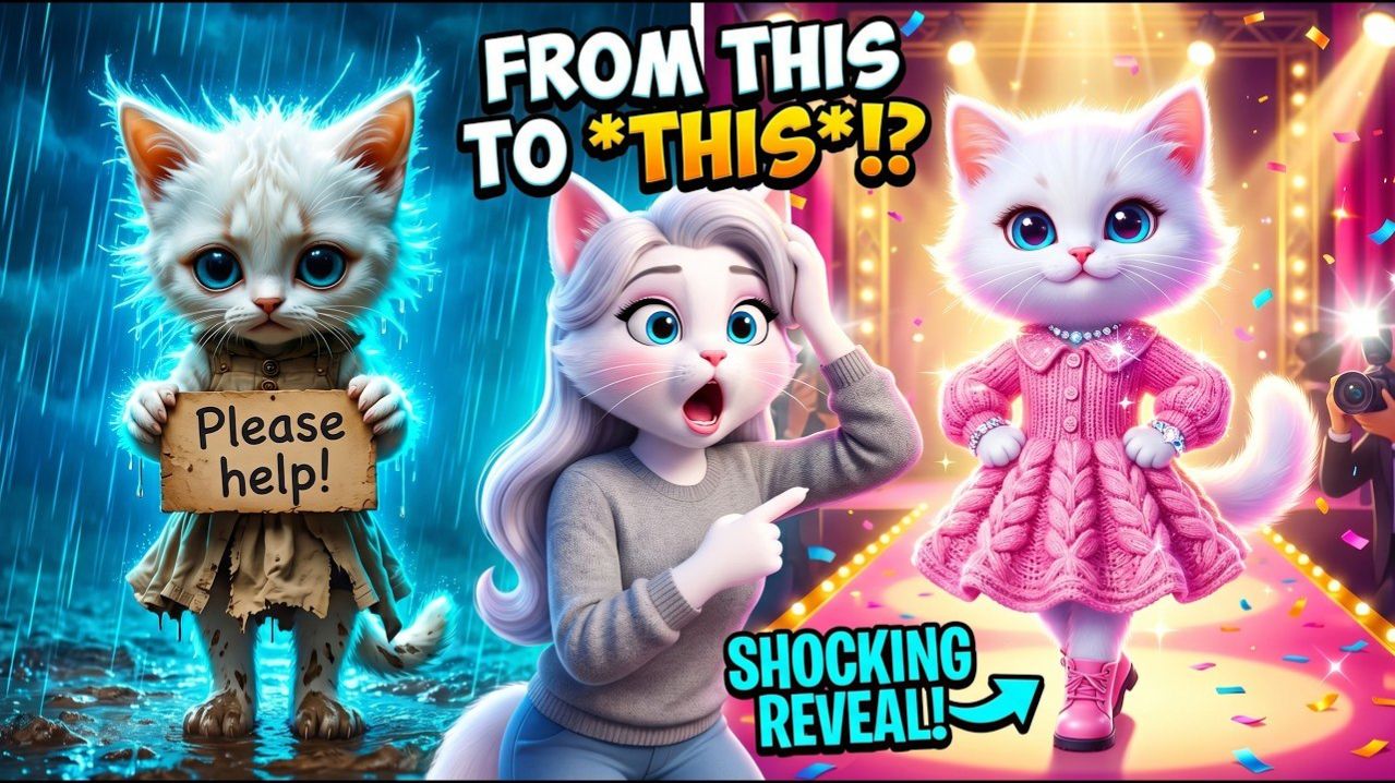 ЭТОТ брошенный котёнок стал МОДЕЛЬЮ?! 😳🐱✨