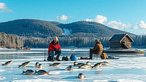Зимняя рыбалка на озере Иван Чита.