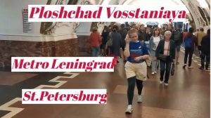 Metro station Ploshchad Vosstaniya Leningrad St.Petersburg interior passenger train 8