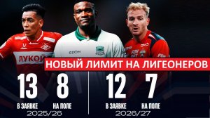 В РПЛ официально введёт новый лимит! И это - плохо!
