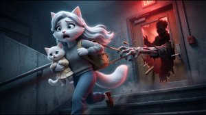 😱 Она убегала от зомби... Но вернулась, чтобы спасти маленького котёнка 🐾💖