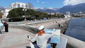 Ялта.  Апрель. Набережная.