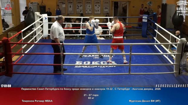 67 80 кг Темроков Ратмир МВАА Муртазин Данил ВИ (ИТ)