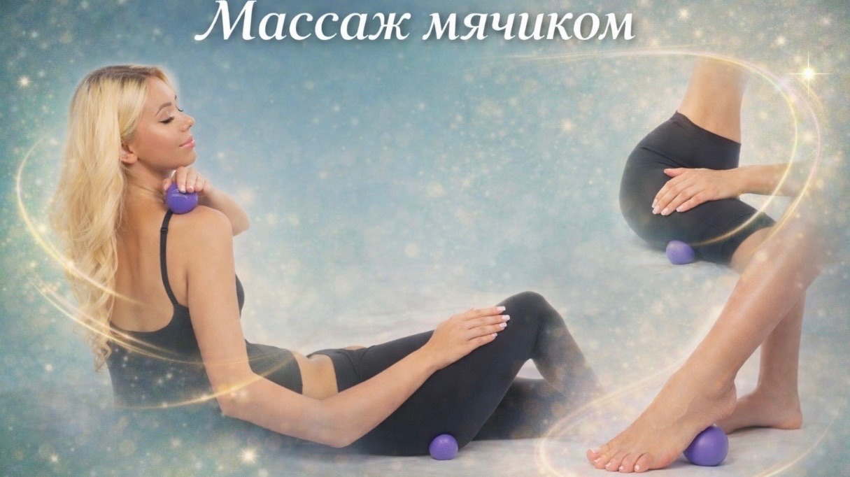 Массаж мячиком стопы спина ягодицы