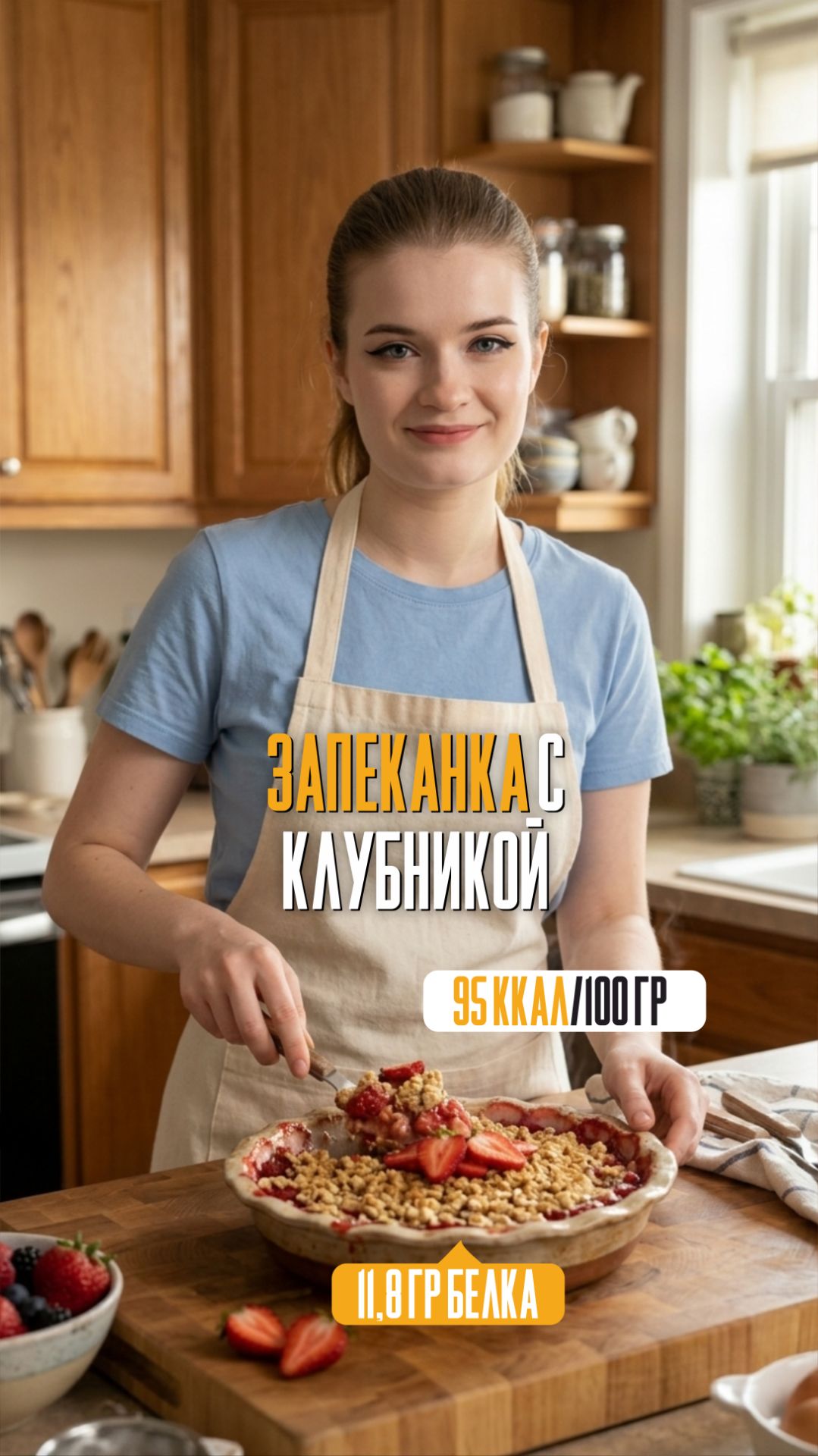 Запеканка с клубникой