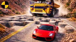 Машины едут по дороге с выбоинами | BeamNG Drive