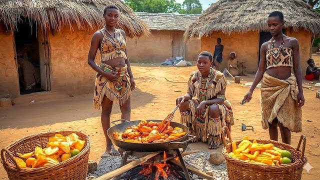 Идеальный и аппетитный завтрак в африканской деревне, приготовленный самым простым способом. Кения