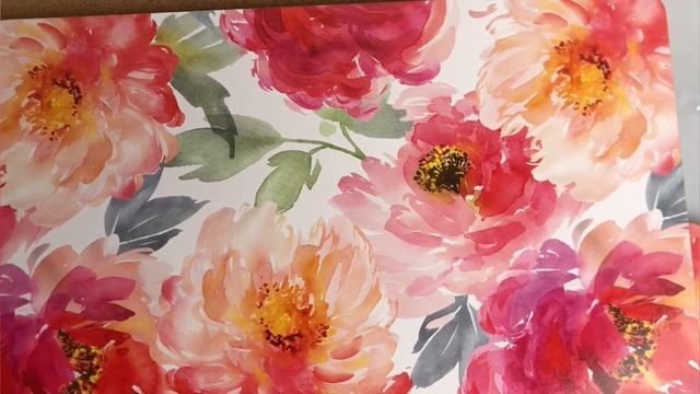 Набор плейсматов АКВАРЕЛЬНЫЕ ЦВЕТЫ на белом фоне пробковый дуб дерево 40х30 см 4 шт. 2032591-1