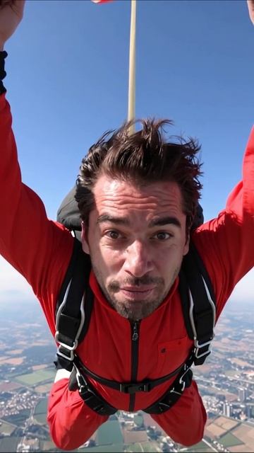 Экстремальный парашютный прыжок с высоты! парашют экстрим адреналин