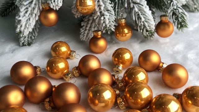 Стеклянные шары ДЕЛЮКС матовые и эмалевые цвет: янтарный, 25 мм, упаковка 24 шт., 010228