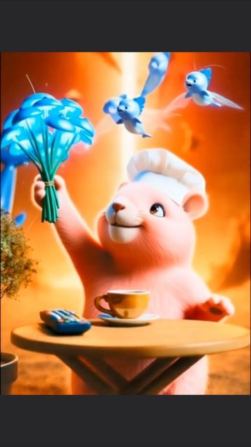 Копибара дельфины букет и большой торт