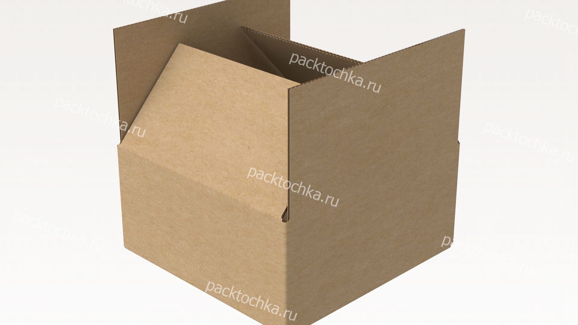 Развертка четырехклапанной картонной коробки 260х250х125 мм (Т22-С) | ПакТочка