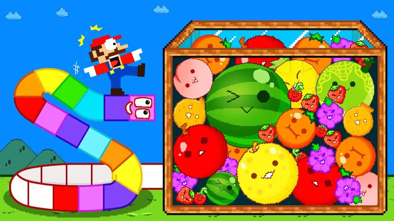 😱🍉 МАРИО ПРОТИВ ЧИСЛОВОЙ ЗМЕИ: ПОБЕГ ИЗ АРБУЗНОЙ ИГРЫ (SUIKA)