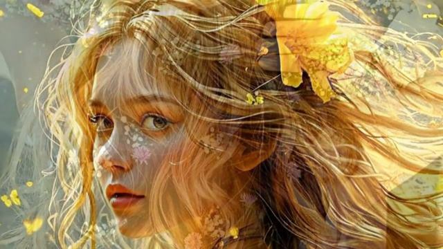 Kwiaty w jej włosach jak czarujące dźwięki walca