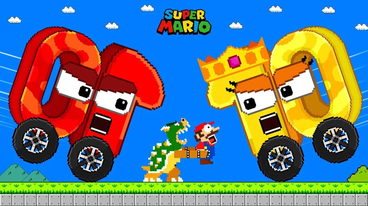 🚗😱 МАРИО ПРОТИВ АРМИИ МЛАДЕНЦЕВ-ЧИСЕЛ НА МАШИНАХ!