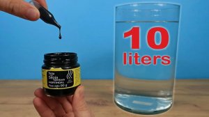 Сколько капель чернил Каракатицы закрасят 10л воды. Эксперимент.