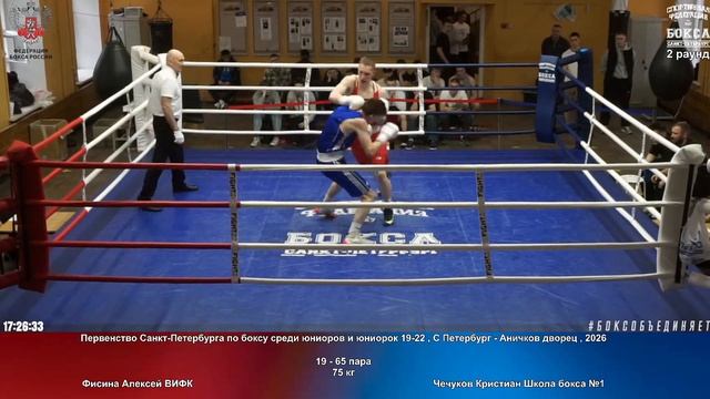 65 75 кг Фисина Алексей ВИФК Чечуков Кристиан Школа бокса №1