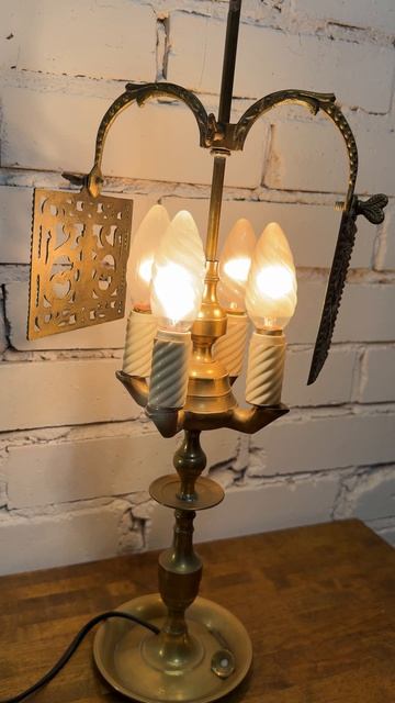 Антикварная четырёхрожковая лампада 20760