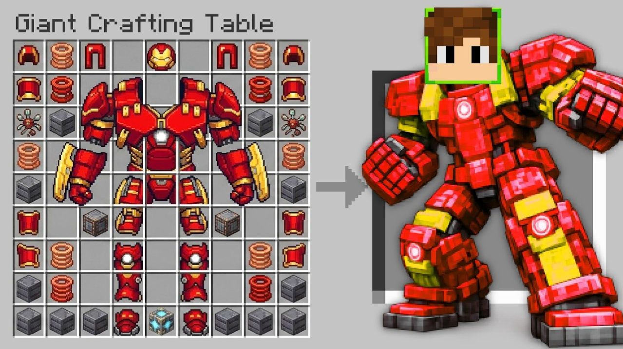 МАЙНКРАФТ Я СОЗДАЛ КОСТЮМ  ЖЕЛЕЗНОГО ЧЕЛОВЕКА - МАЙНКРАФТ Видео