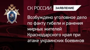 Возбуждено уголовное дело по факту гибели и ранения мирных жителей Краснодарского края