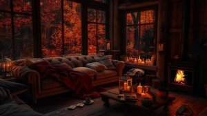 Уютный Осенний Дождь и Треск Костра 🍂 Звуки Природы для Сна, Учёбы и Отдыха