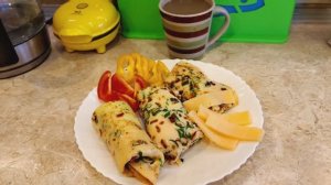 Вкусный Завтрак.Блины с припеком.