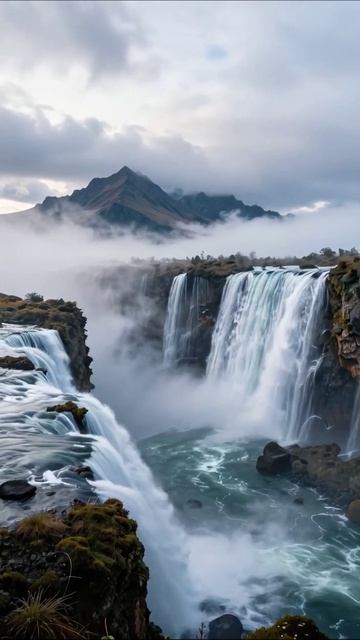 Водопады в тумане: природа в ее величии природа водопады пейзаж