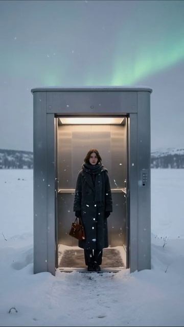 Лифт посреди зимы: магия северного сияния северноесияние зима дизайн