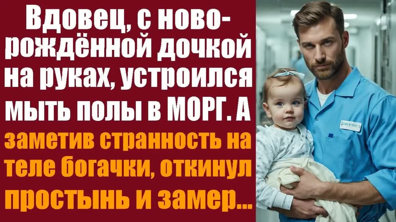 Слушайте до конца. Рассказ из жизни. Вдовец с новорождённой дочкой на руках, устроился мыть полы в